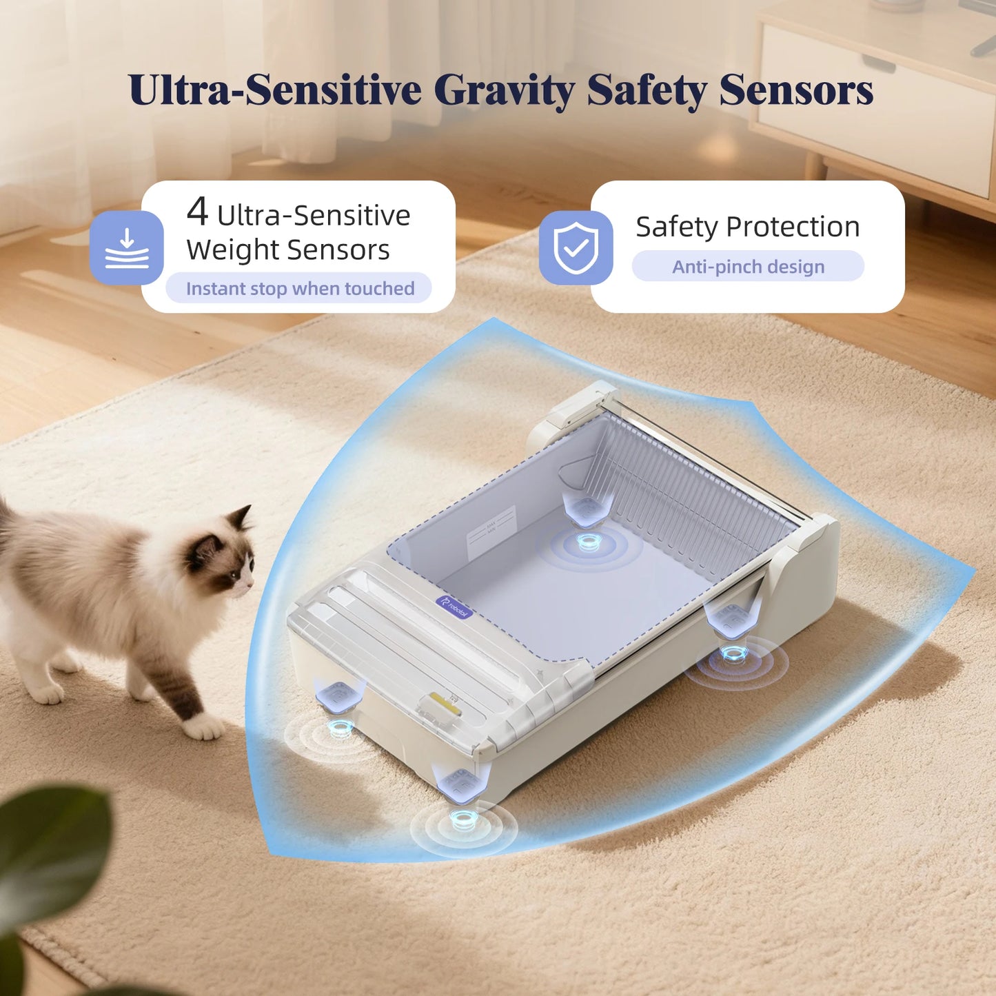 Fully Open Self Cleaning Cat Litter Box With App Control