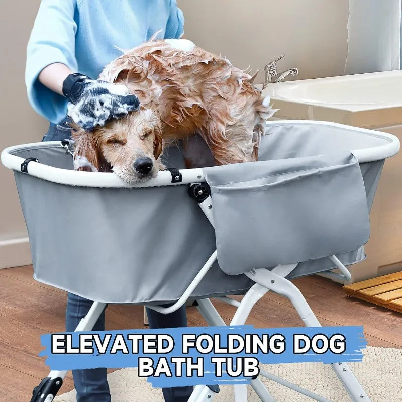 NONE Elevated Dog Bath Tubs Foldable Bathing Station For Pets