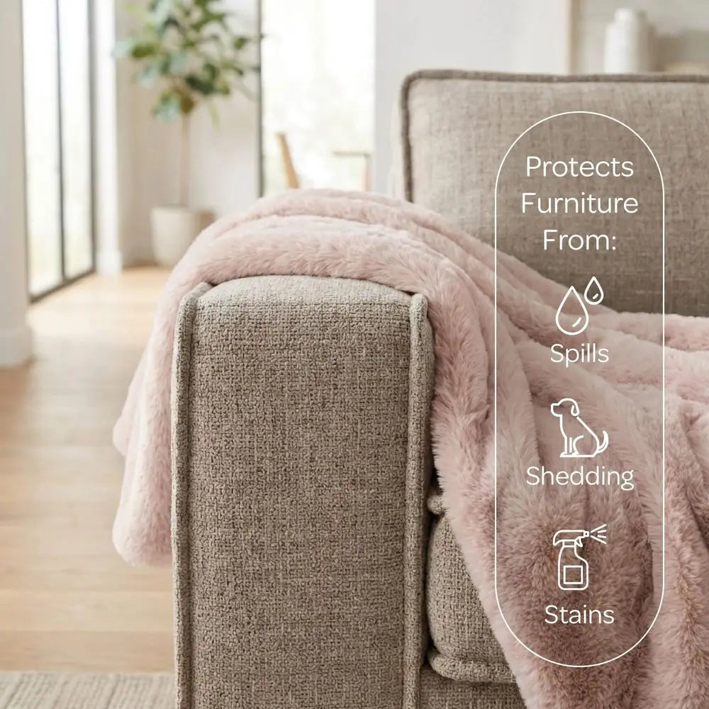 Waterproof Faux Fur Pet Throw Blanket For Cats And Dogs Washable