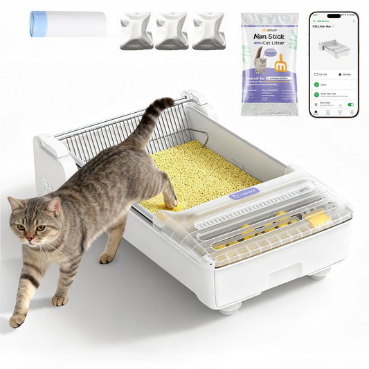 Fully Open Self Cleaning Cat Litter Box With App Control