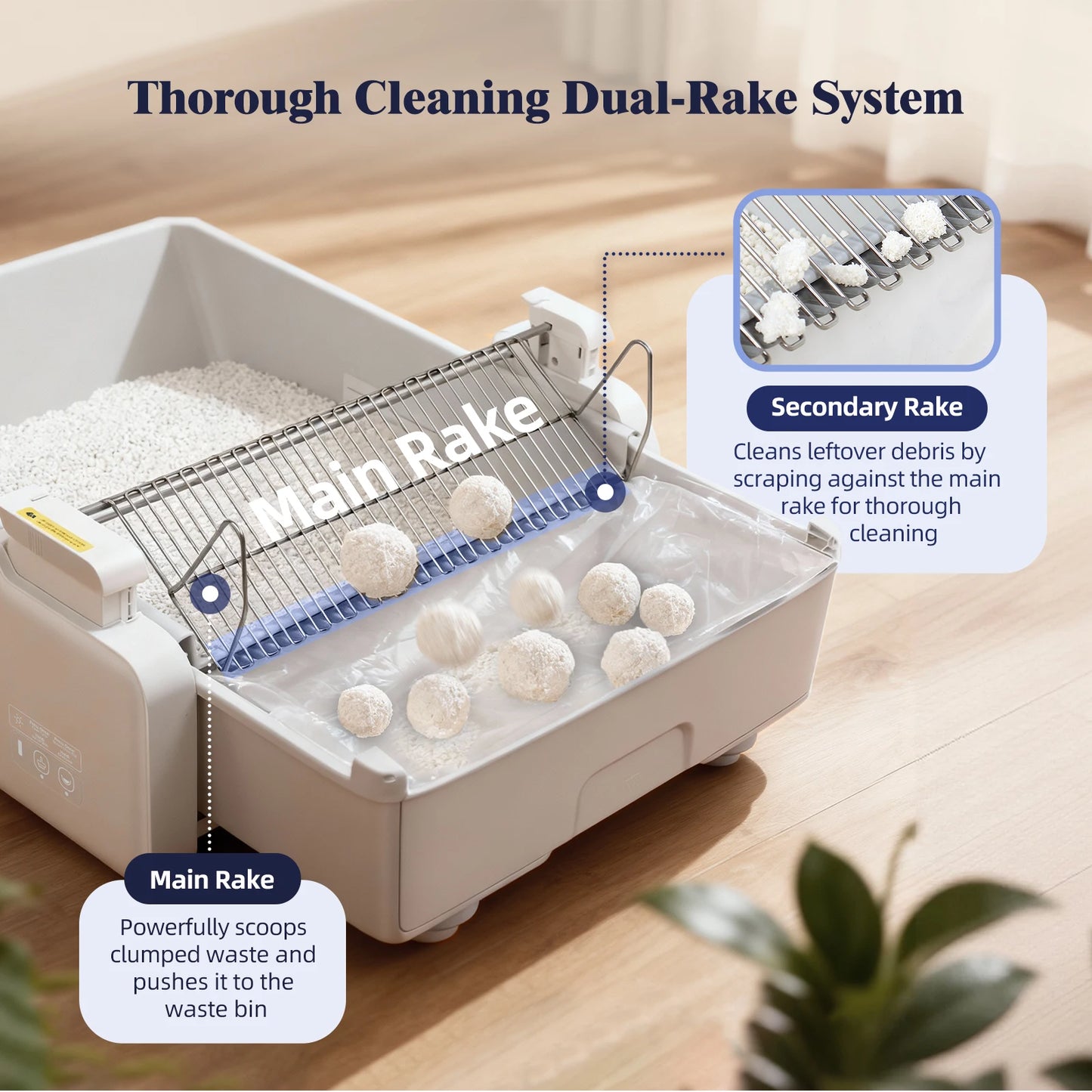 Fully Open Self Cleaning Cat Litter Box With App Control