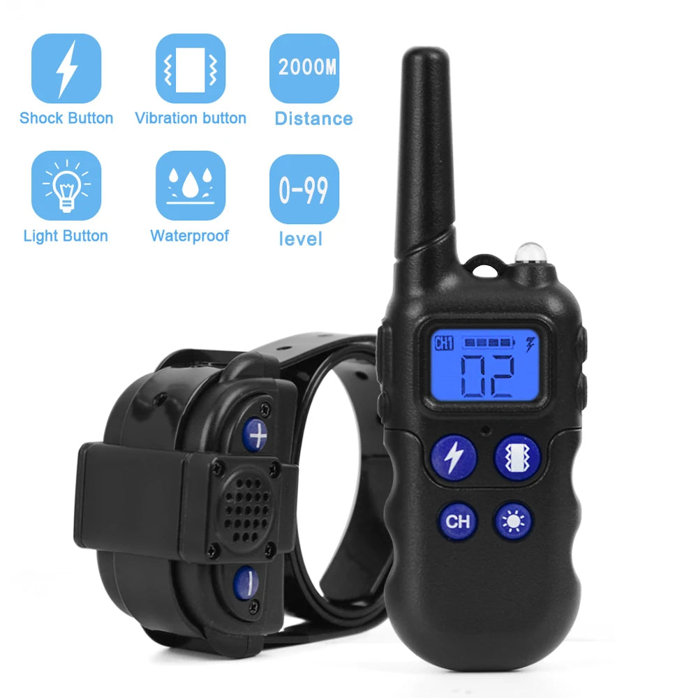 Wodondog 2km Dog Training Collar With Walkie Talkie Rechargeable Waterproof