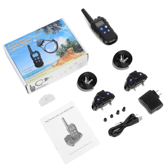 Wodondog 2km Dog Training Collar With Walkie Talkie Rechargeable Waterproof