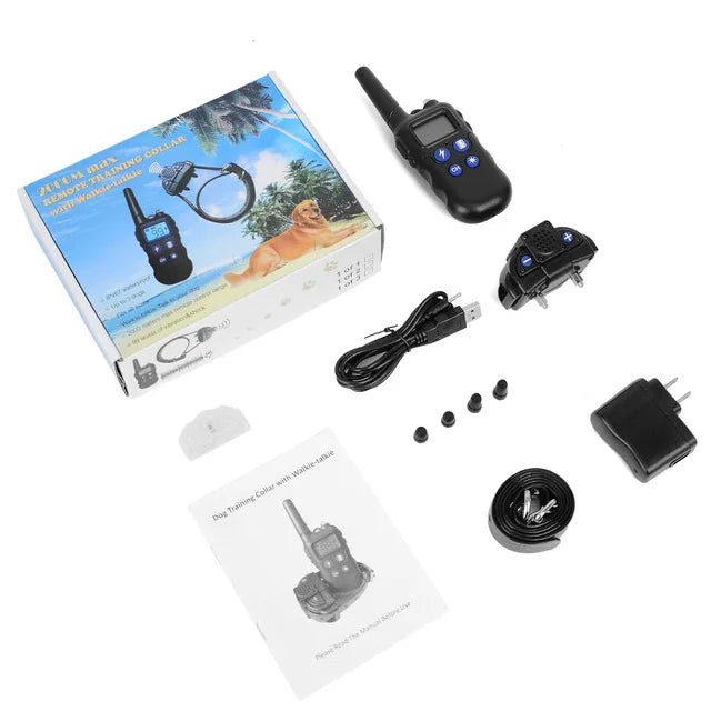 Wodondog 2km Dog Training Collar With Walkie Talkie Rechargeable Waterproof