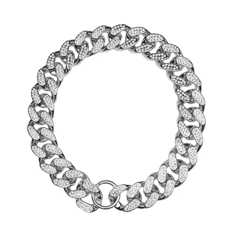 ABS Plastic Diamond Inlay Sparkle Dog Collar