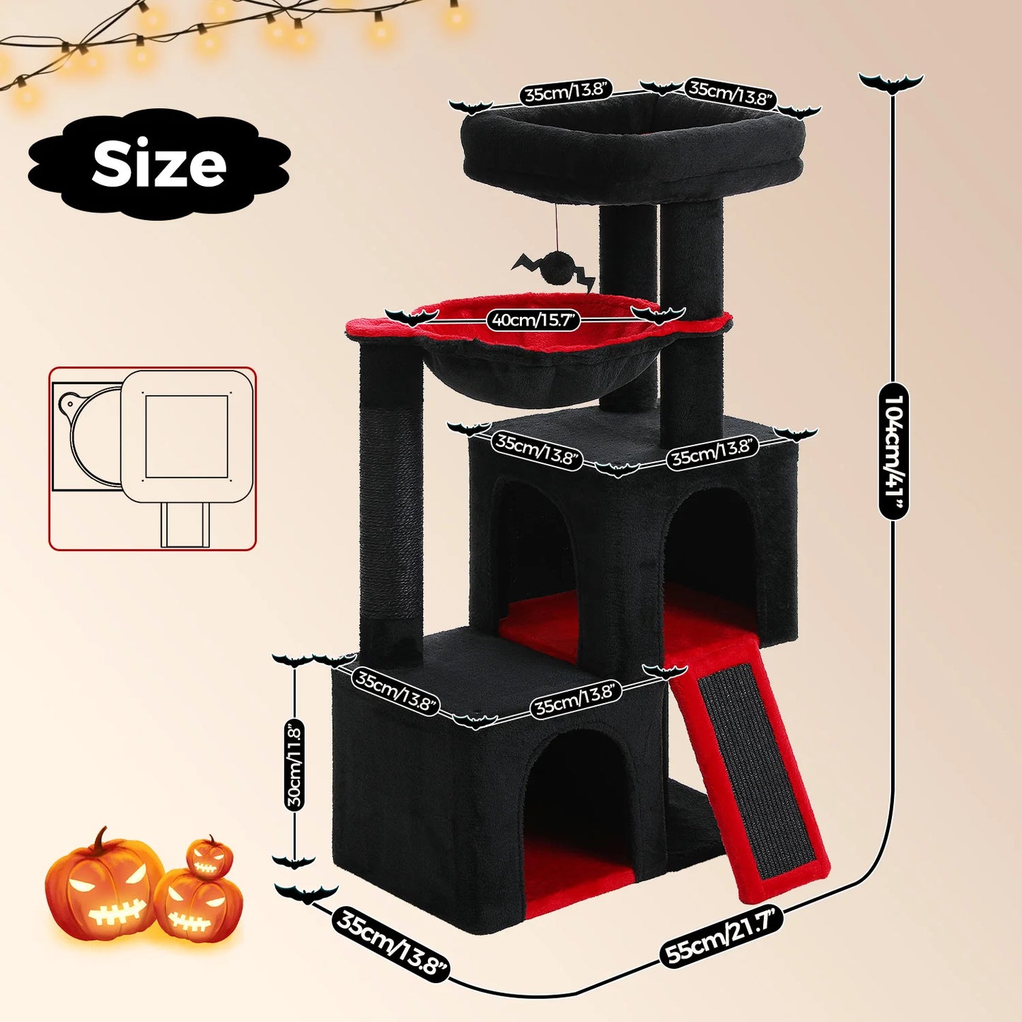 PAWZ Road Large Cat Tree Indoor Multi-Level Tower Condos