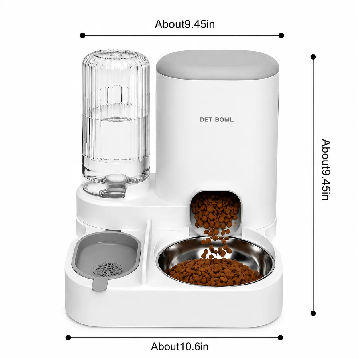 Automatic Pet Feeder And Water Dispenser 2 In 1 Food Bowl Station