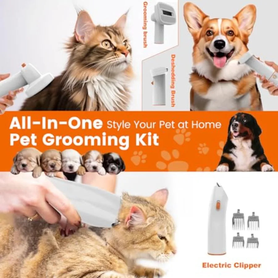 Dog Grooming Vacuum With Pet Clippers 12000Pa Power Low Noise