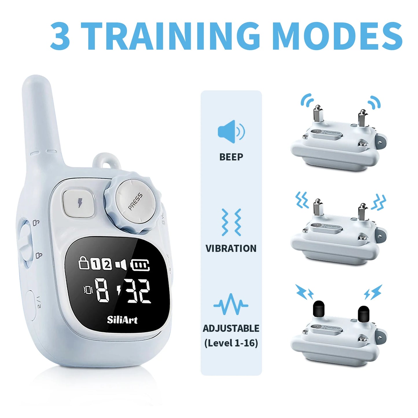 Waterproof IPX7 Dog Training Collar With Remote Three Modes