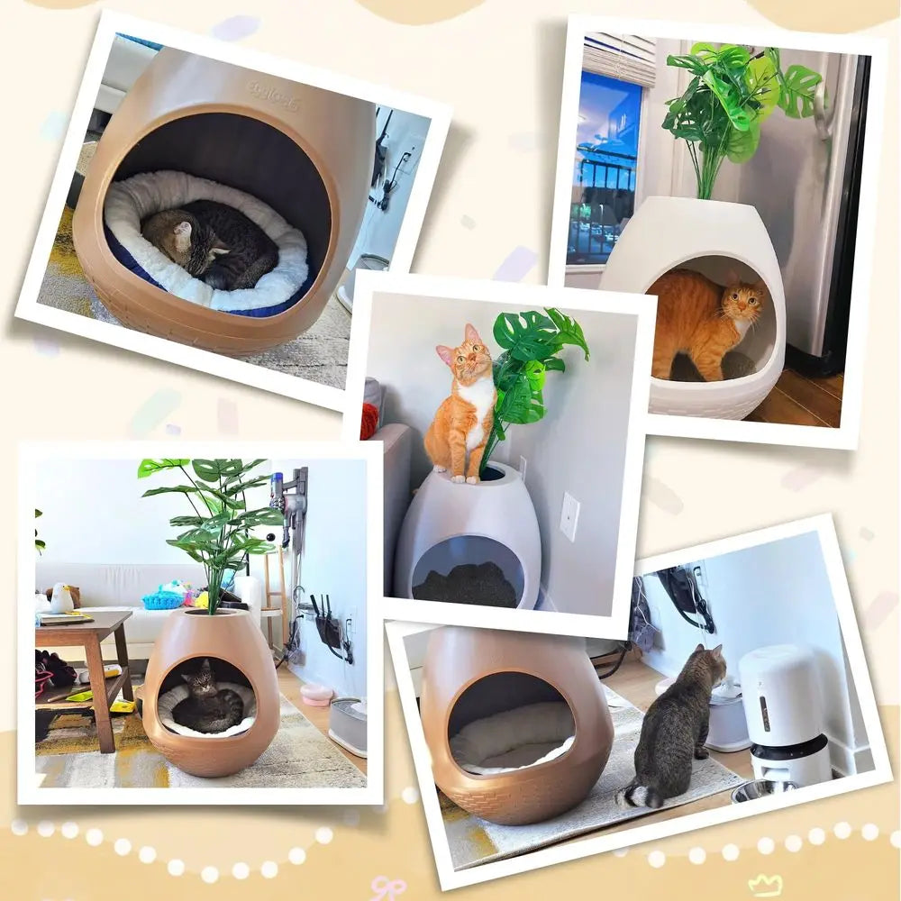 Plant Litter Box Large Cat Enclosure With 4 Litter Liners And Cat Litter Mat