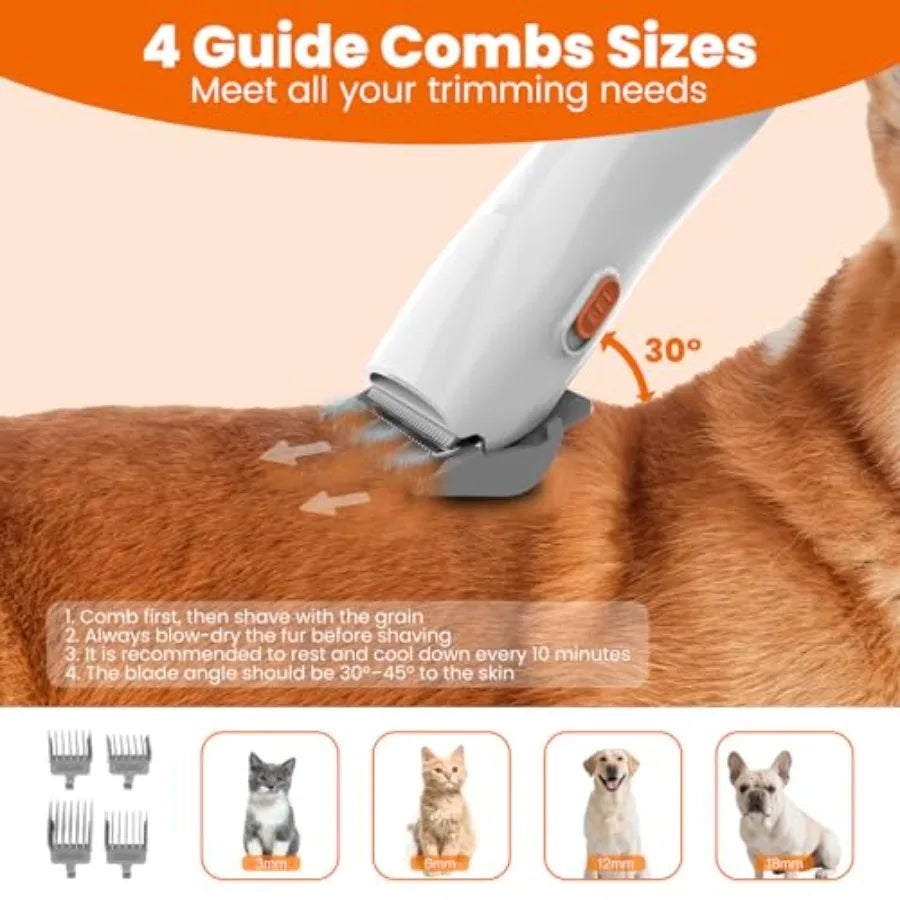 Dog Grooming Vacuum With Pet Clippers 12000Pa Power Low Noise