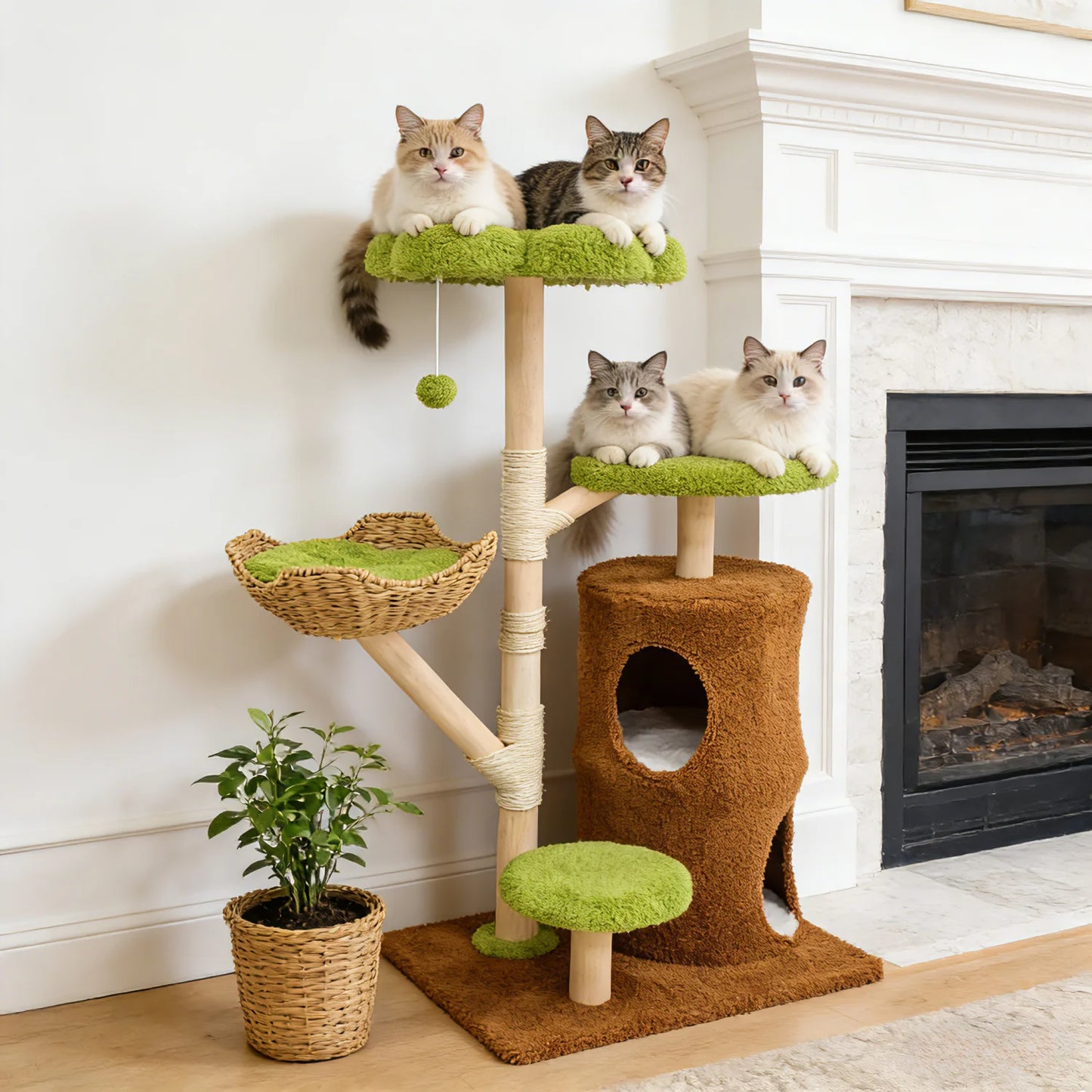 BINGOPAW Cat Tree Activity Tower for Indoor Pets Scratching Posts