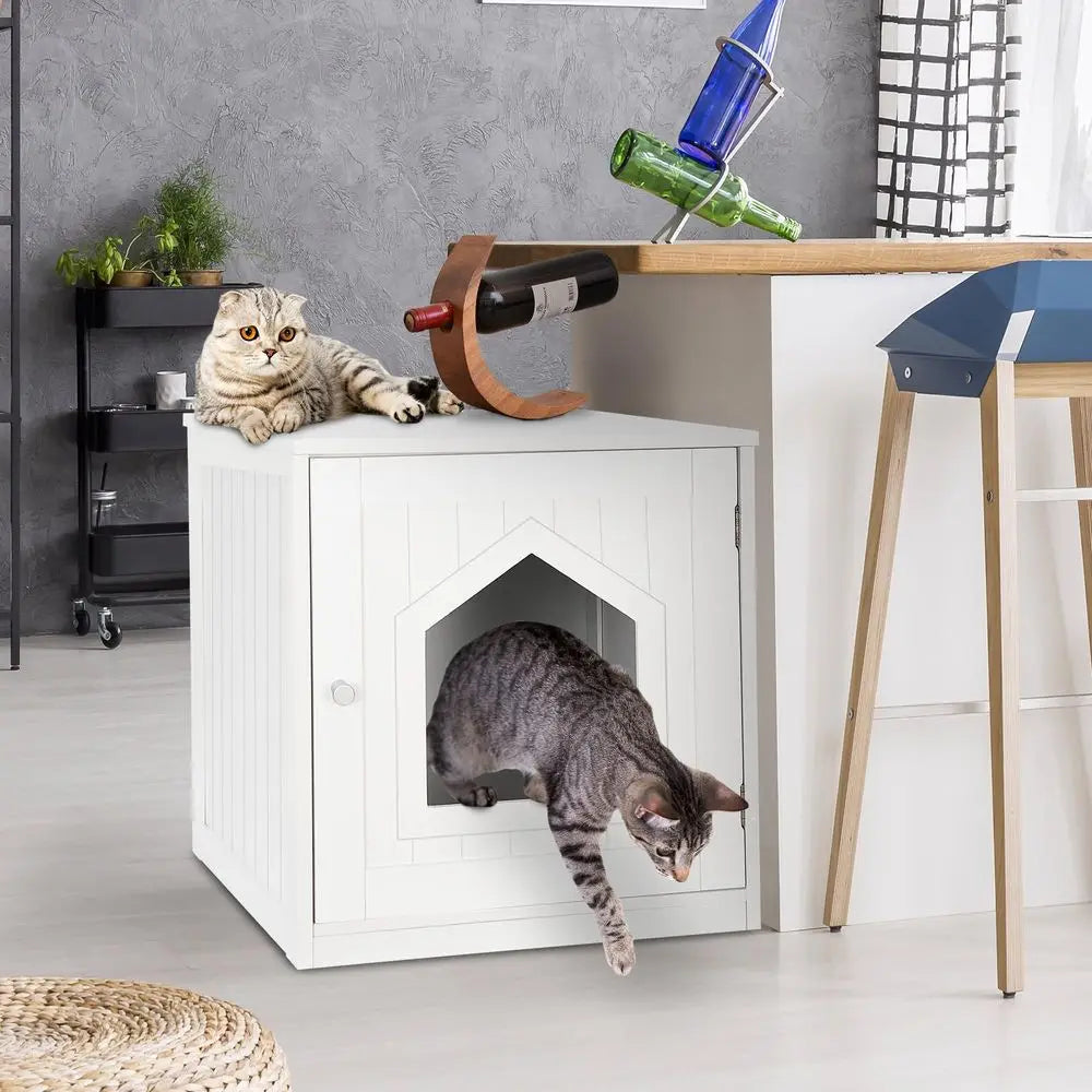 Cat Litter Box Enclosure Furniture Ventilated Hidden Cabinet Nightstand