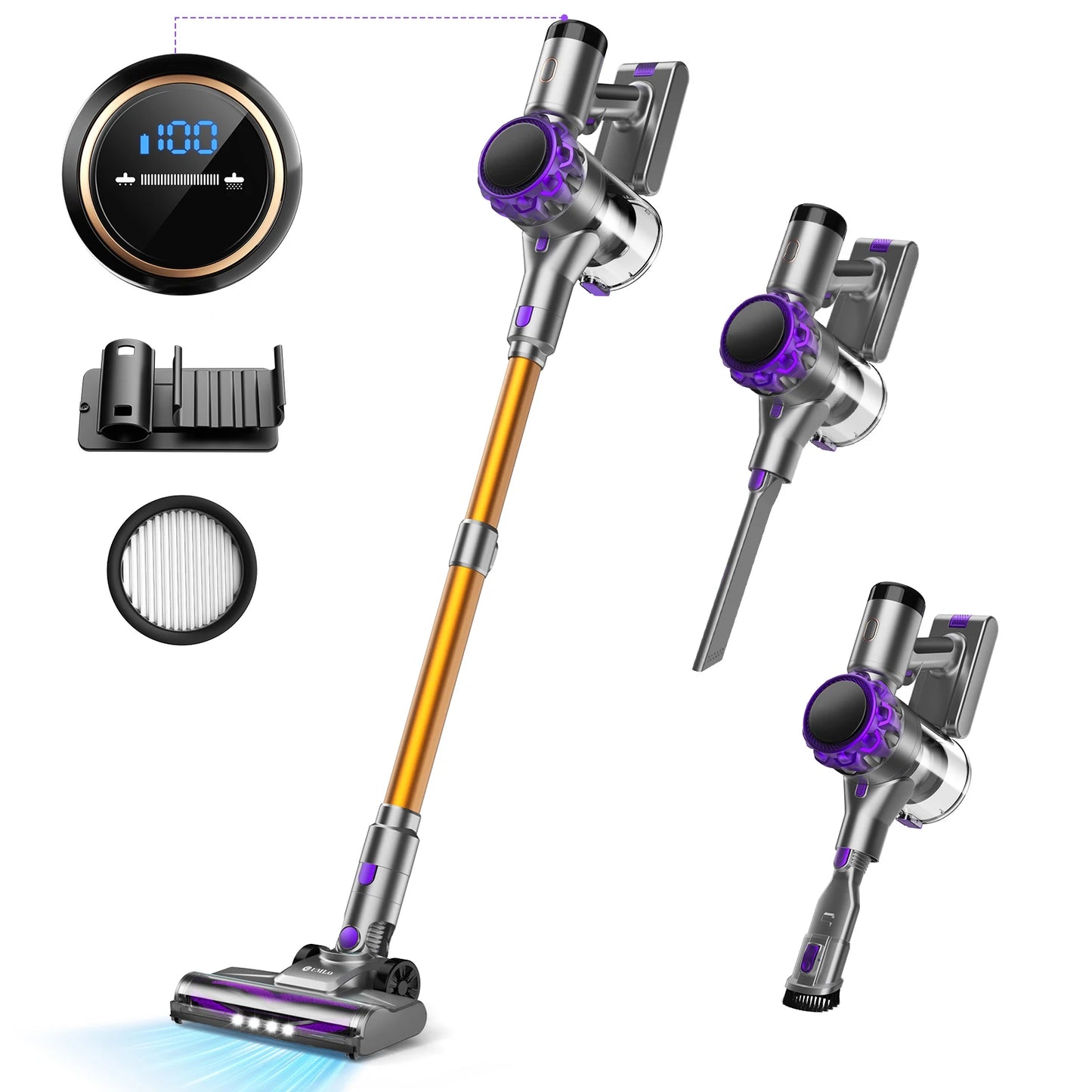 INSE Cordless Vacuum Cleaner 40KPa 55Min Runtime for Pet Hair