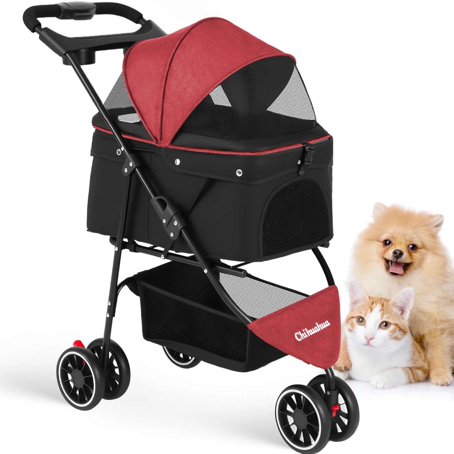 Chihuahua Pet Stroller Portable Foldable Dog Cat Carrier Travel