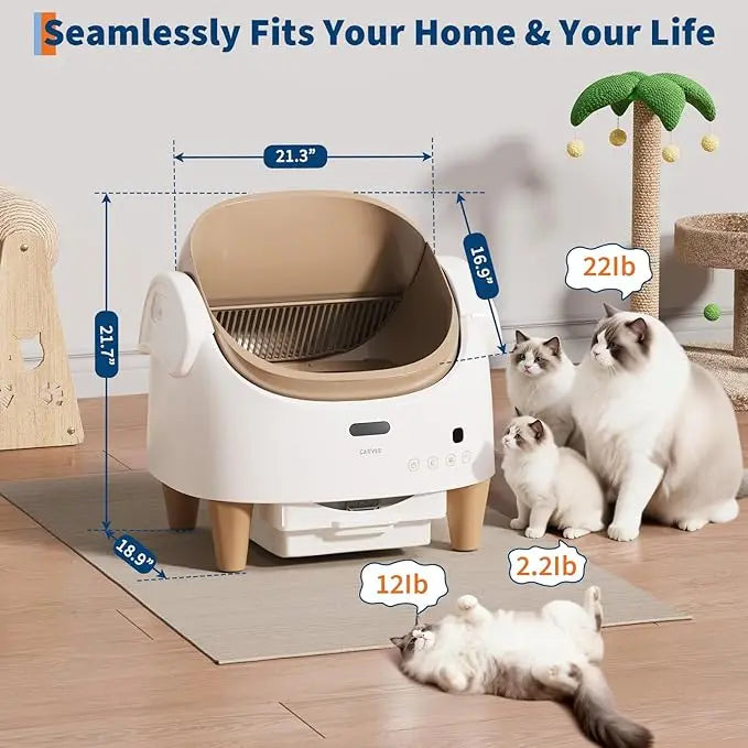 HiMISS Automatic Top Open Self Cleaning Cat Litter Box With App Control