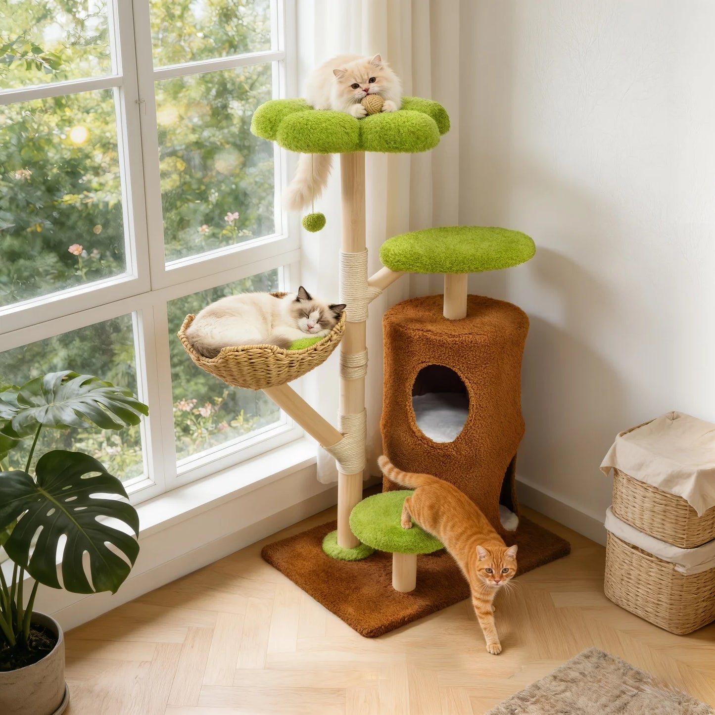 BINGOPAW Cat Tree Activity Tower for Indoor Pets Scratching Posts