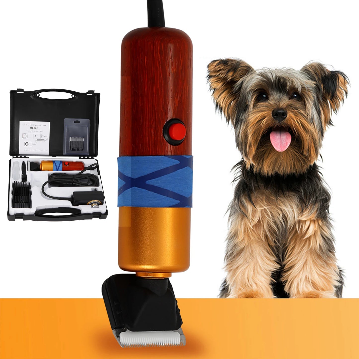 Low Noise Pet Hair Clipper Professional Electric Variable Speed Trimmer