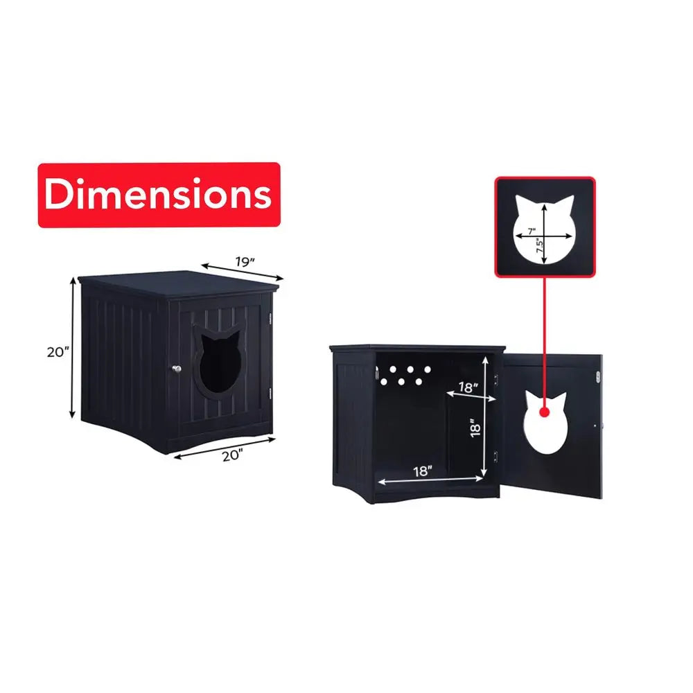 Litter Box End Table Enclosure for Indoor Pets and Cats