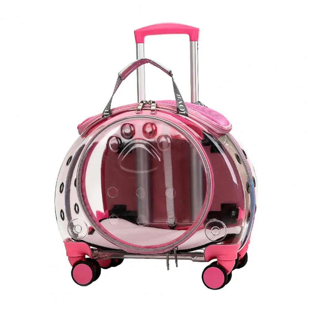 Pet Trolley Case With Ventilation Holes Travel Backpack For Cats