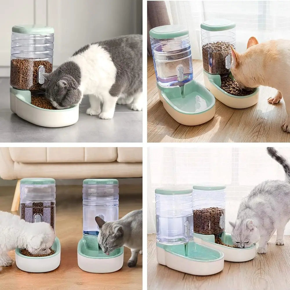 Automatic Pet Feeder And Water Dispenser For Cats And Dogs