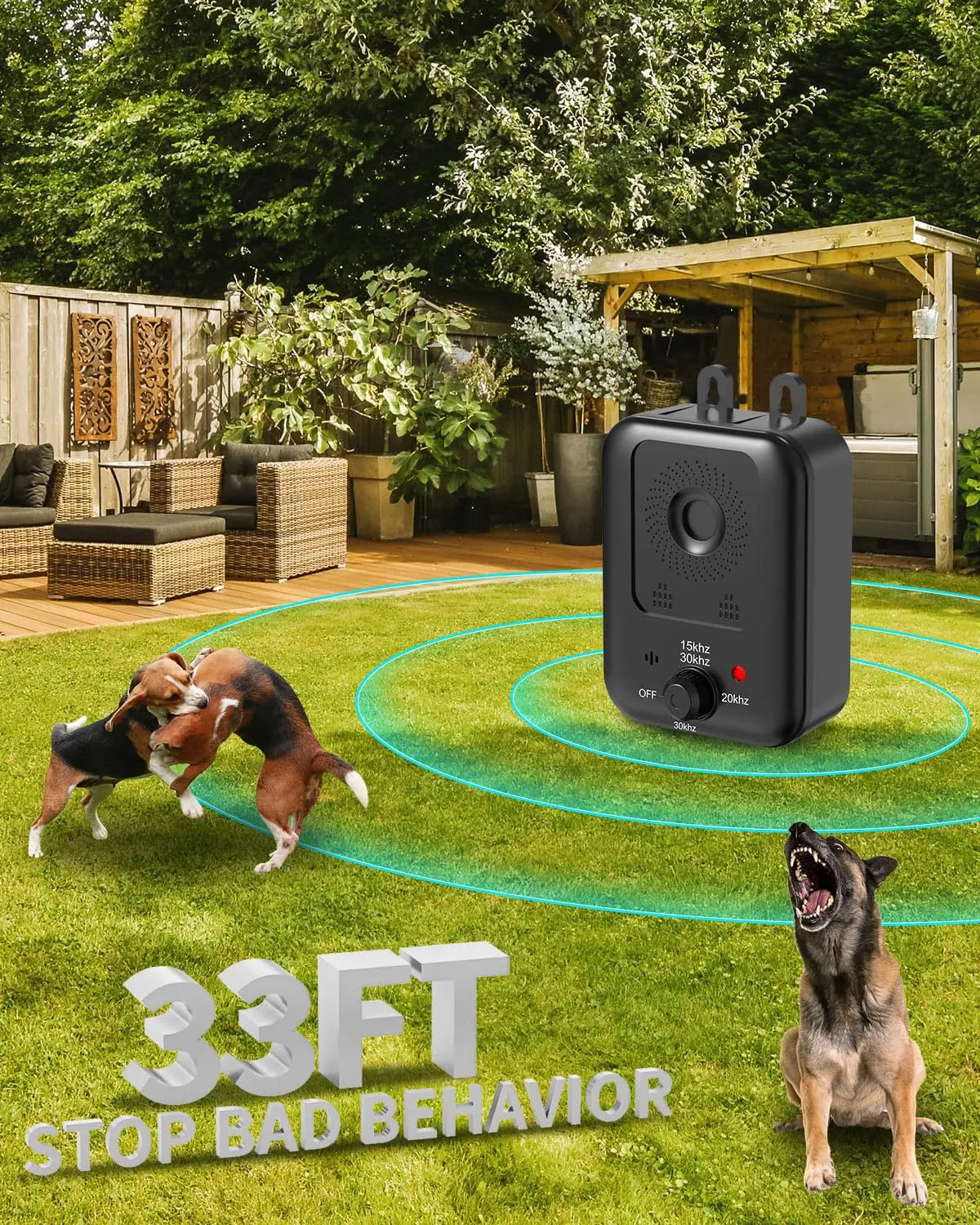 Automatic Ultrasonic Bark Control Device For Dogs Indoor Outdoor Rechargeable