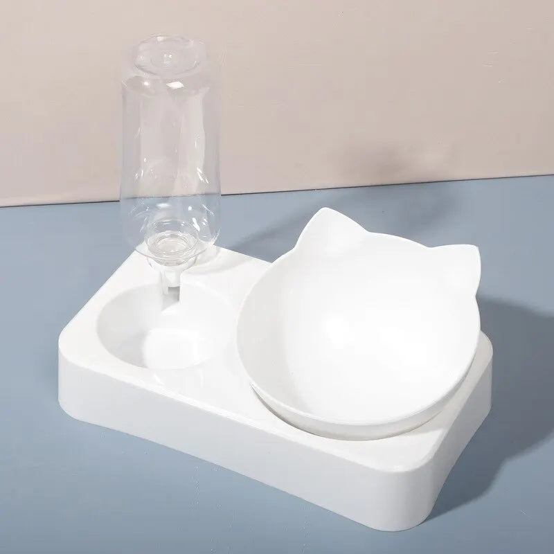Double Bowl Automatic Watering Pet Bowl for Cats and Dogs