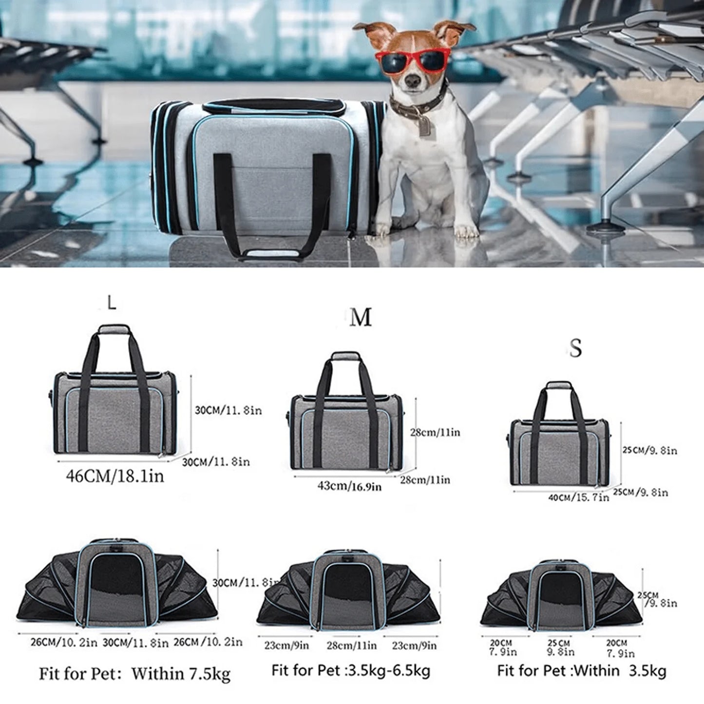 Airline Approved Pet Carrier Backpack With Removable Fleece Pad