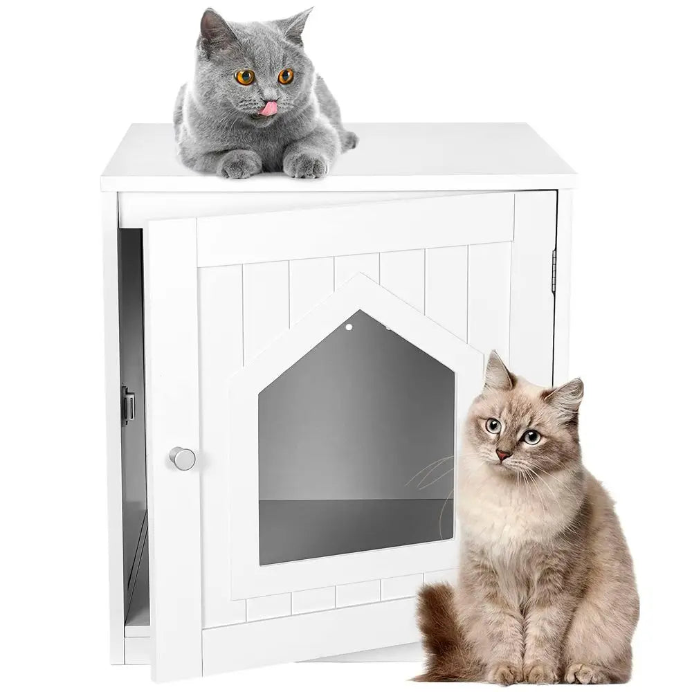 Cat Litter Box Enclosure Furniture Ventilated Hidden Cabinet Nightstand