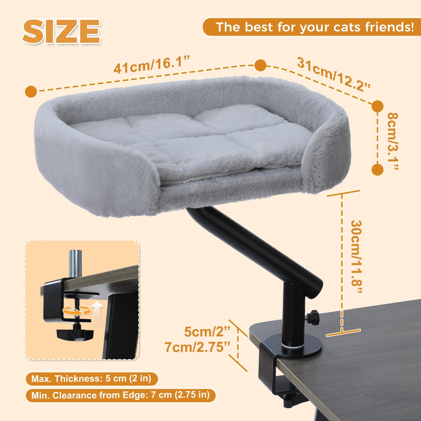 PAWZ Road Cat Desk Bed 360 Rotating Indoor Hammock