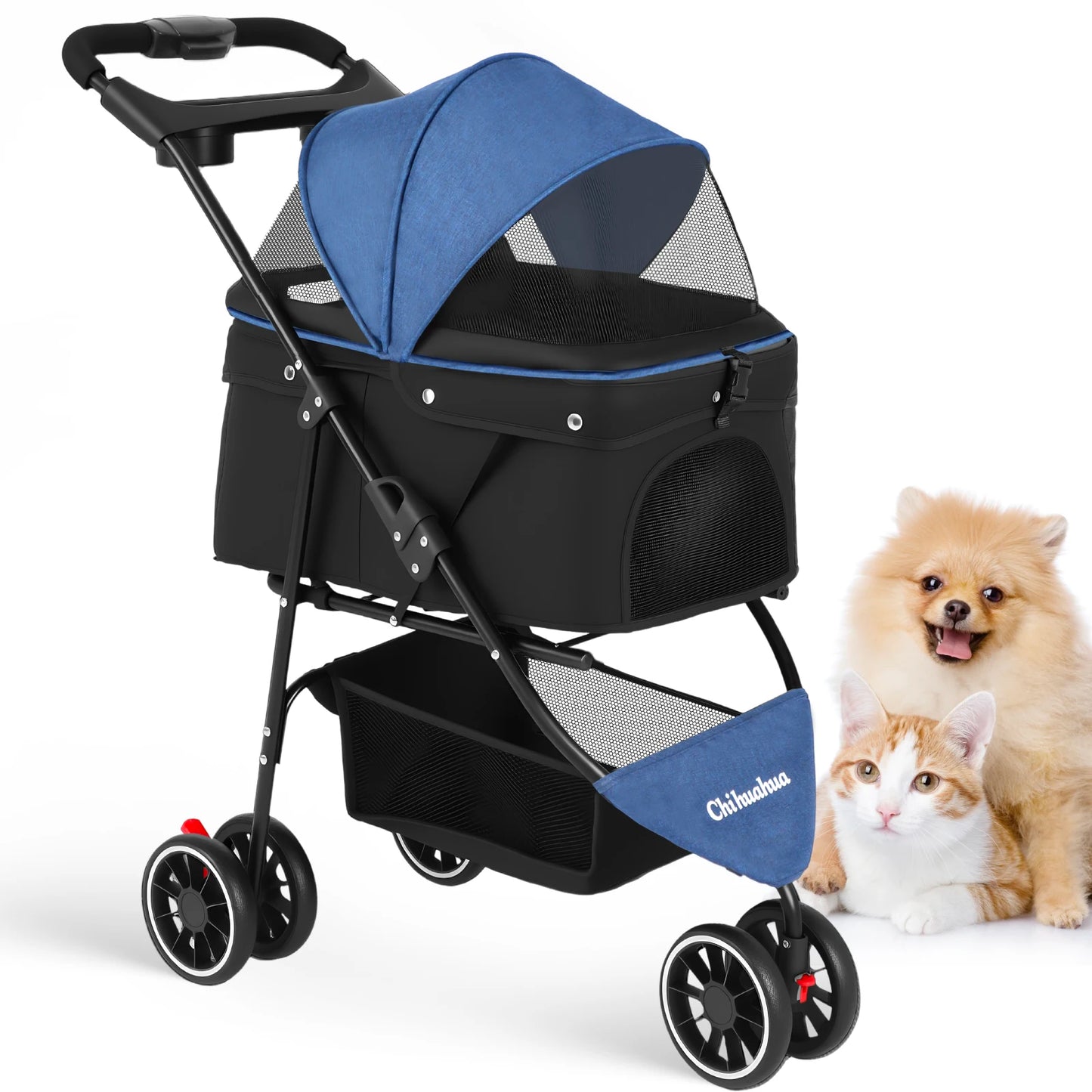 Chihuahua Pet Stroller Portable Foldable Dog Cat Carrier Travel