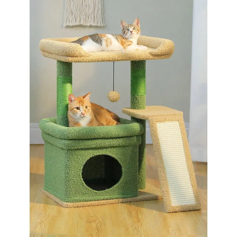 XMSJ Indoor Cat Tree with Sisal Posts, Cat Condo and Perch