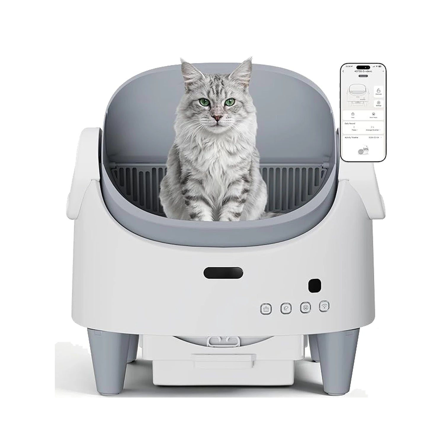 HiMISS Automatic Top Open Self Cleaning Cat Litter Box With App Control