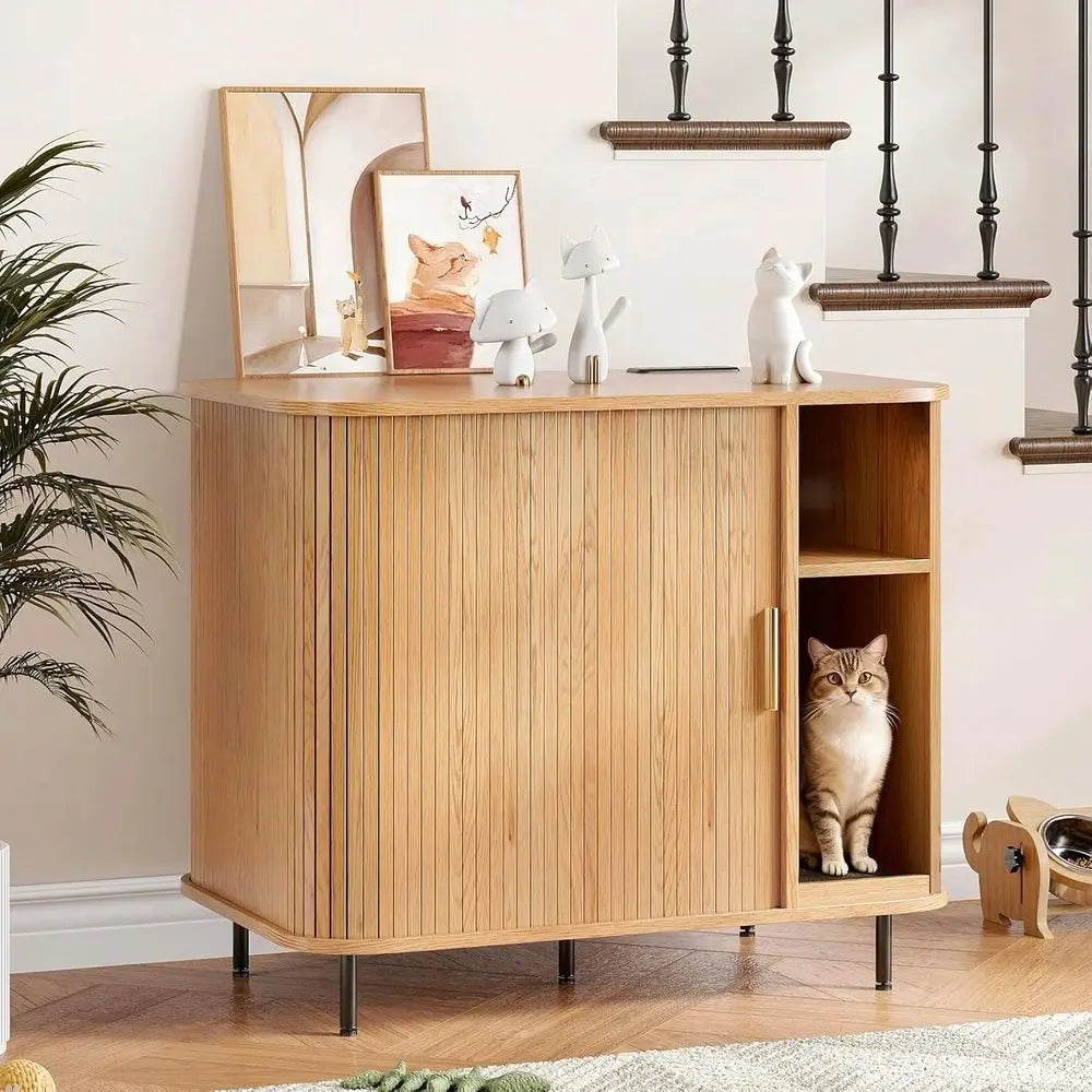 Premium Litter Box Enclosure Charging Dock And Automatic Cleaning Robot