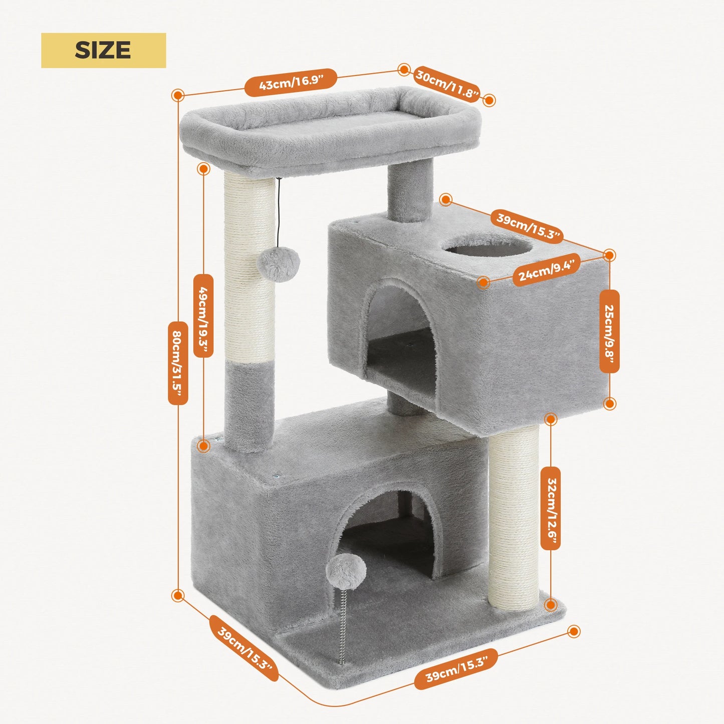 PAWZ Road Large Cat Tree Indoor Multi-Level Tower Condos