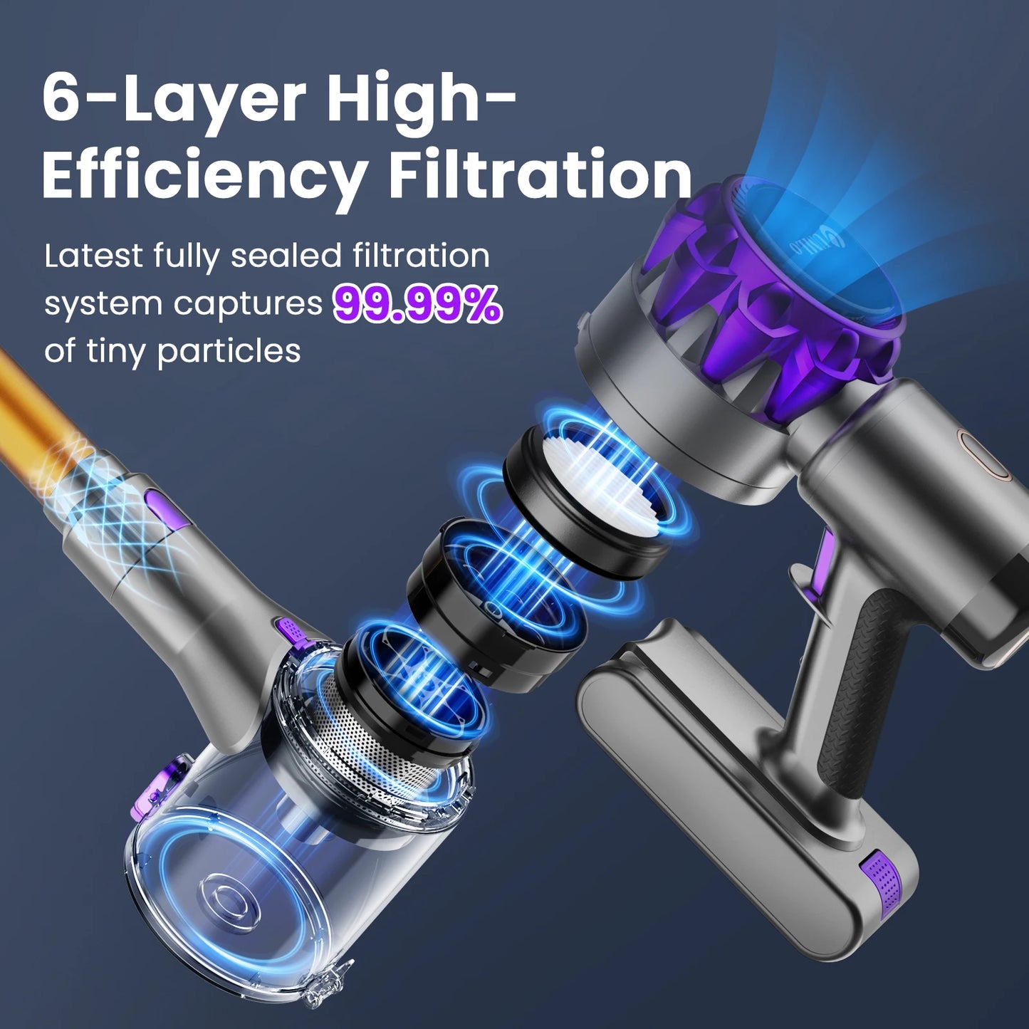 INSE Cordless Vacuum Cleaner 40KPa 55Min Runtime for Pet Hair
