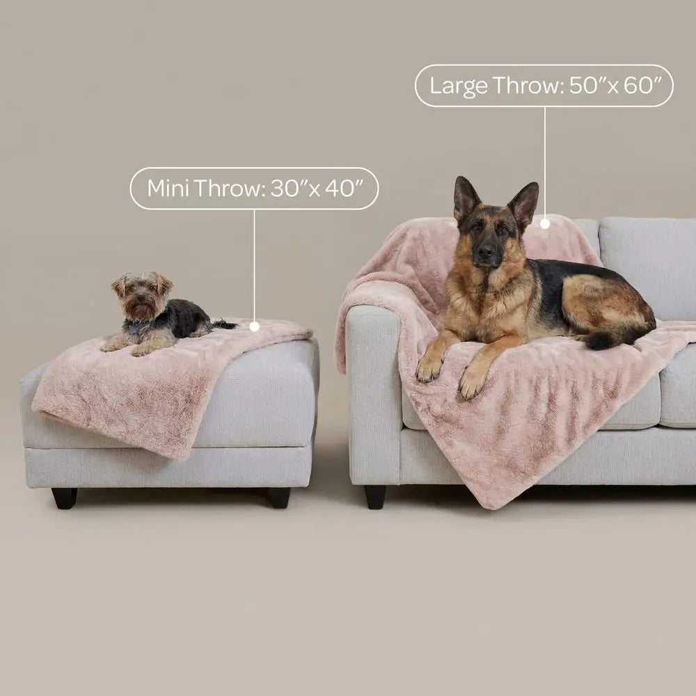 Waterproof Faux Fur Pet Throw Blanket For Cats And Dogs Washable