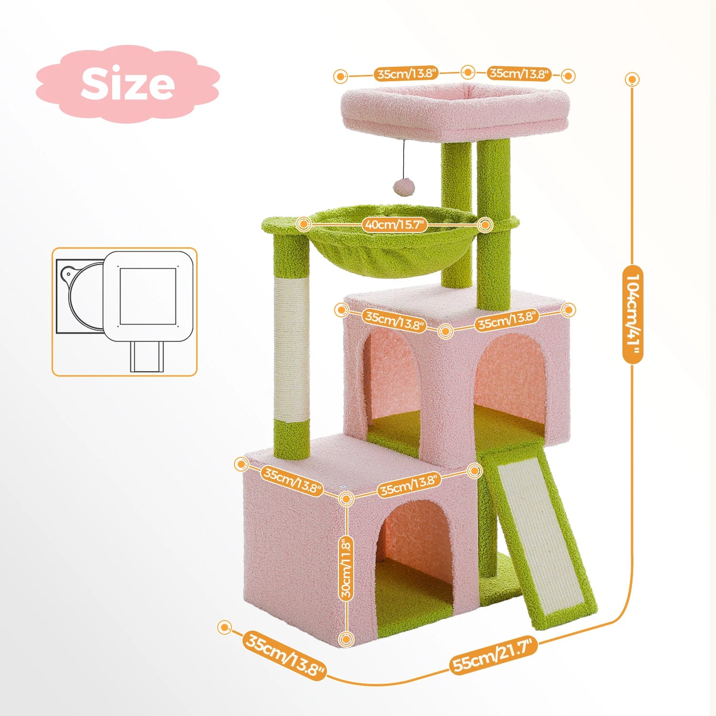 PAWZ Road Large Cat Tree Indoor Multi-Level Tower Condos