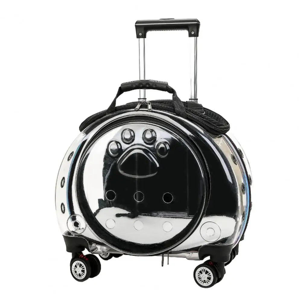 Pet Trolley Case With Ventilation Holes Travel Backpack For Cats