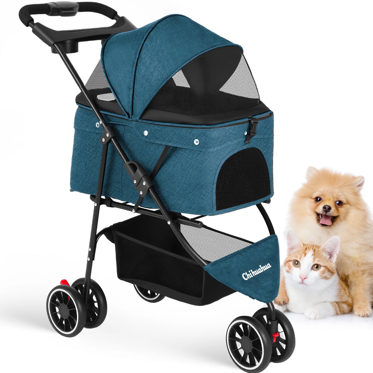 Chihuahua Pet Stroller Portable Foldable Dog Cat Carrier Travel