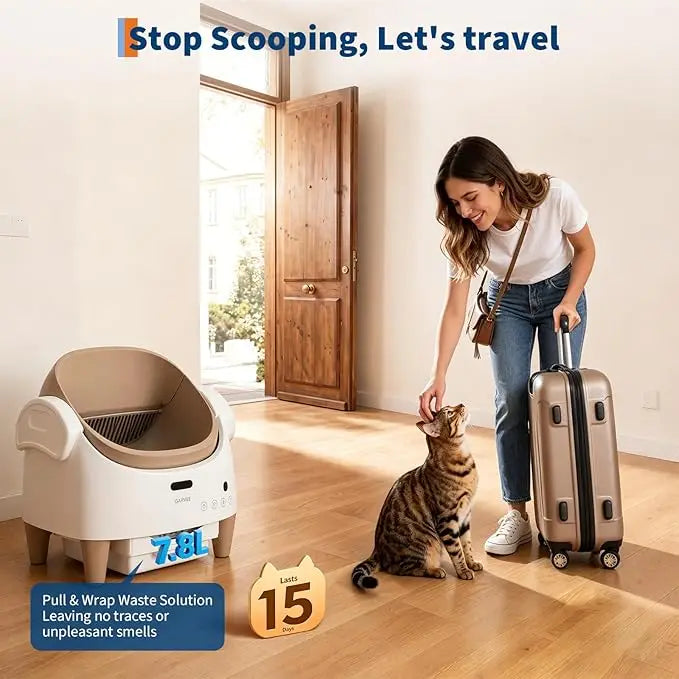 HiMISS Automatic Top Open Self Cleaning Cat Litter Box With App Control