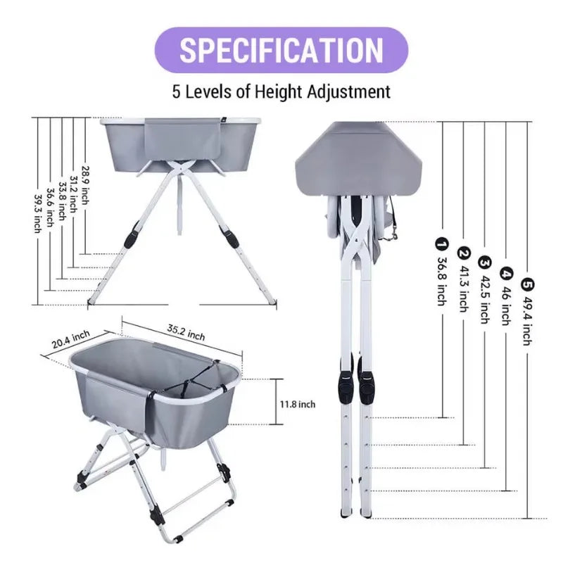 NONE Elevated Dog Bath Tubs Foldable Bathing Station For Pets