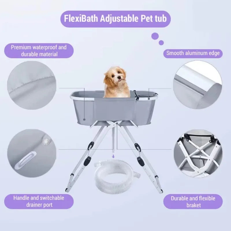 NONE Elevated Dog Bath Tubs Foldable Bathing Station For Pets