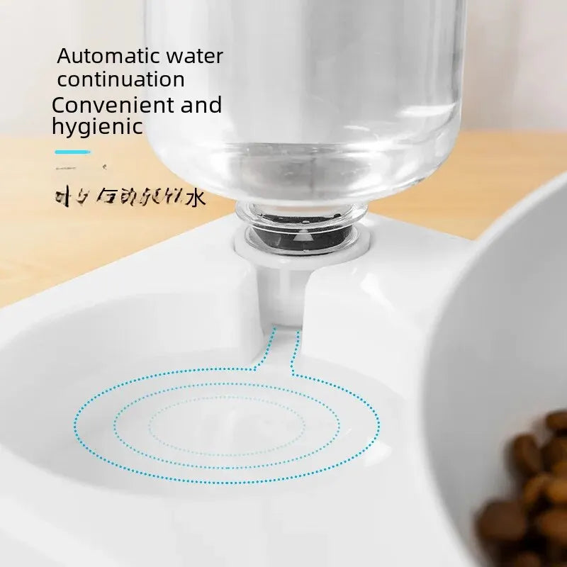 Double Bowl Automatic Watering Pet Bowl for Cats and Dogs