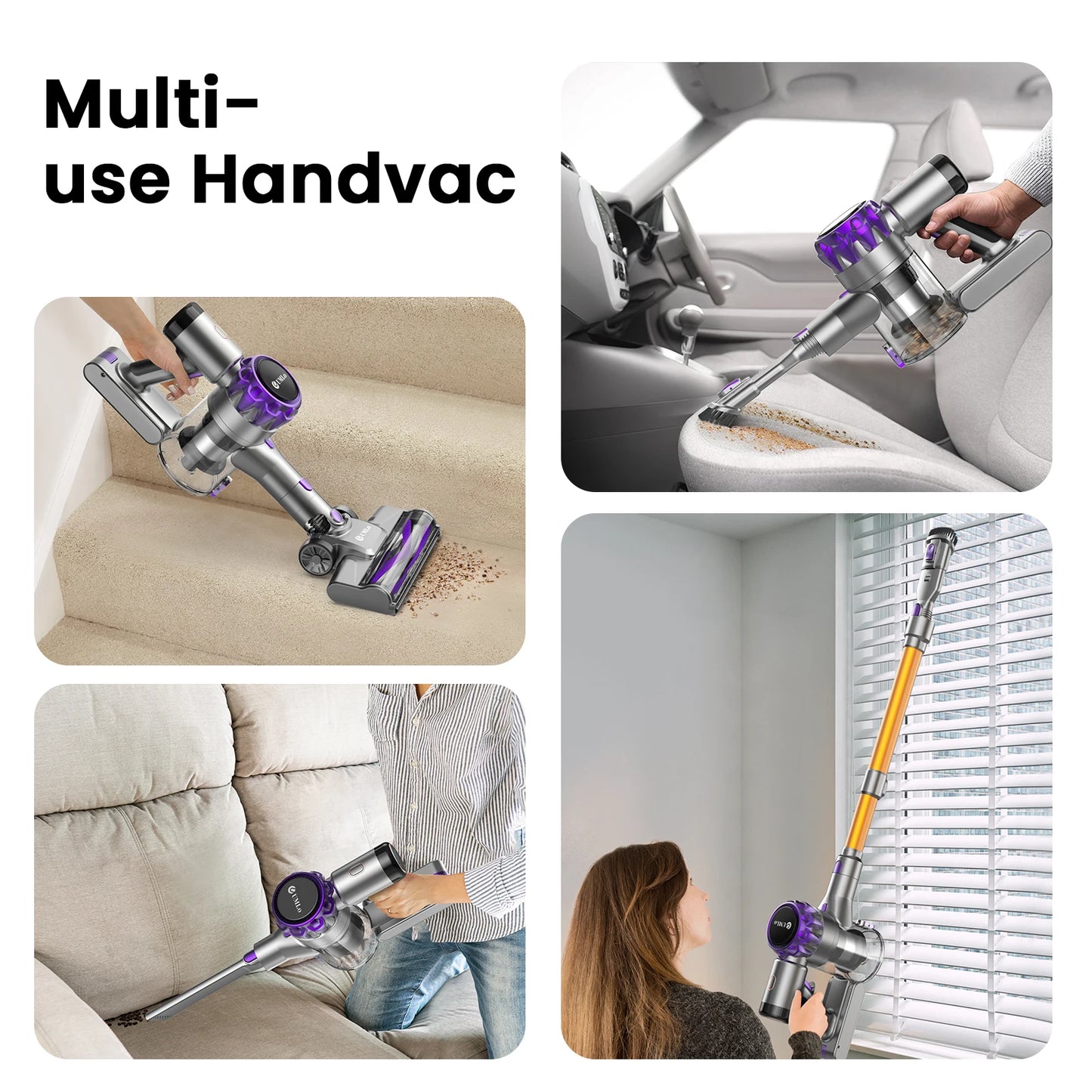 INSE Cordless Vacuum Cleaner 40KPa 55Min Runtime for Pet Hair
