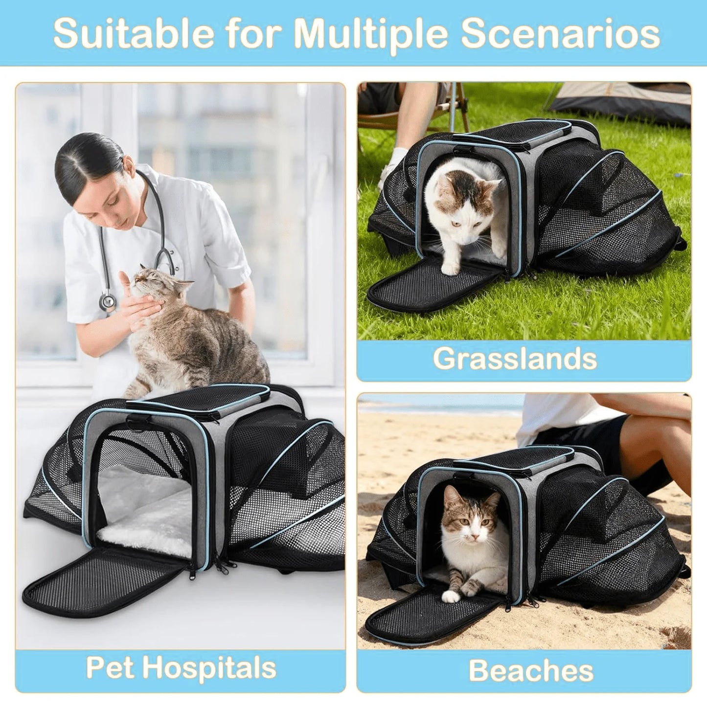 Airline Approved Pet Carrier Backpack With Removable Fleece Pad