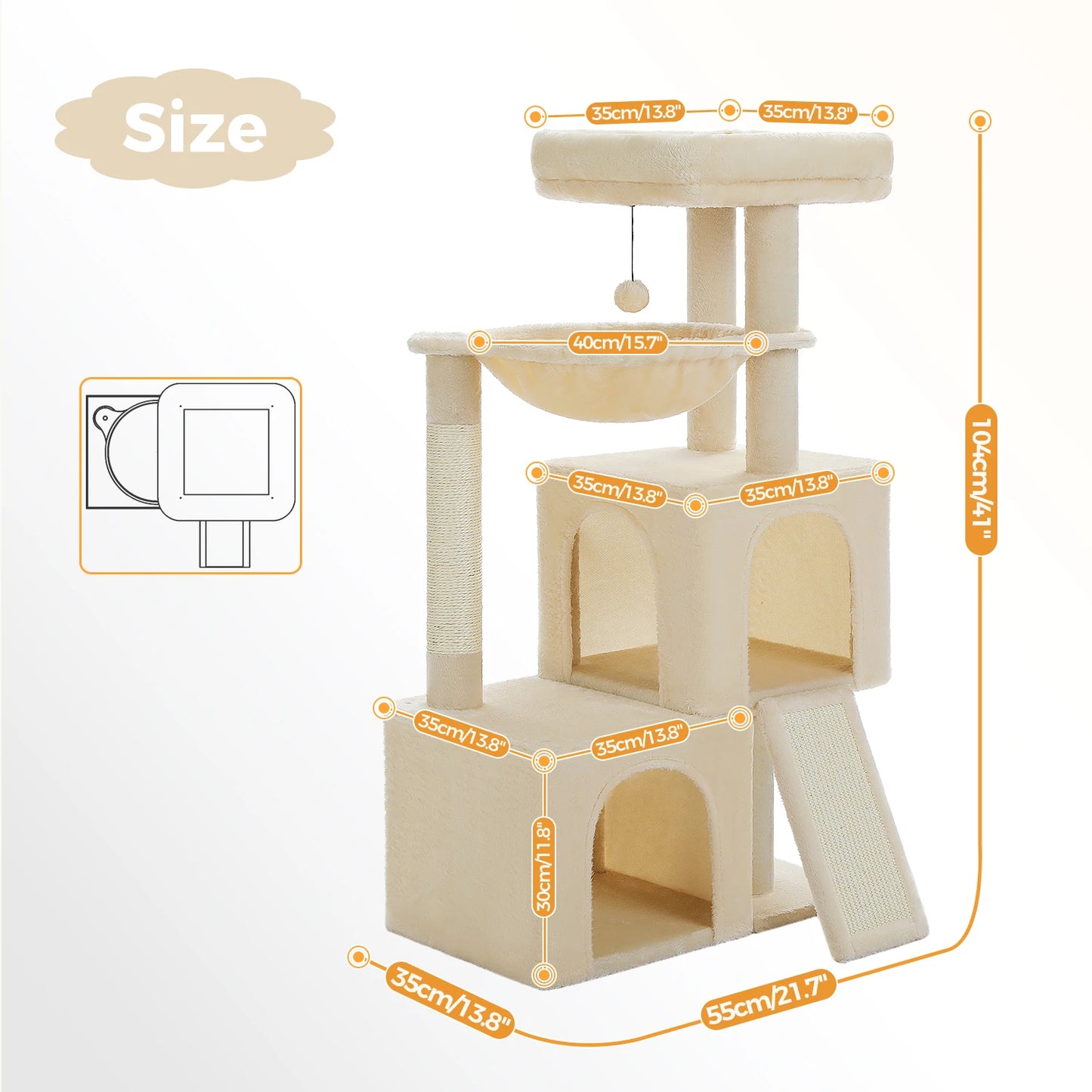 PAWZ Road Large Cat Tree Indoor Multi-Level Tower Condos
