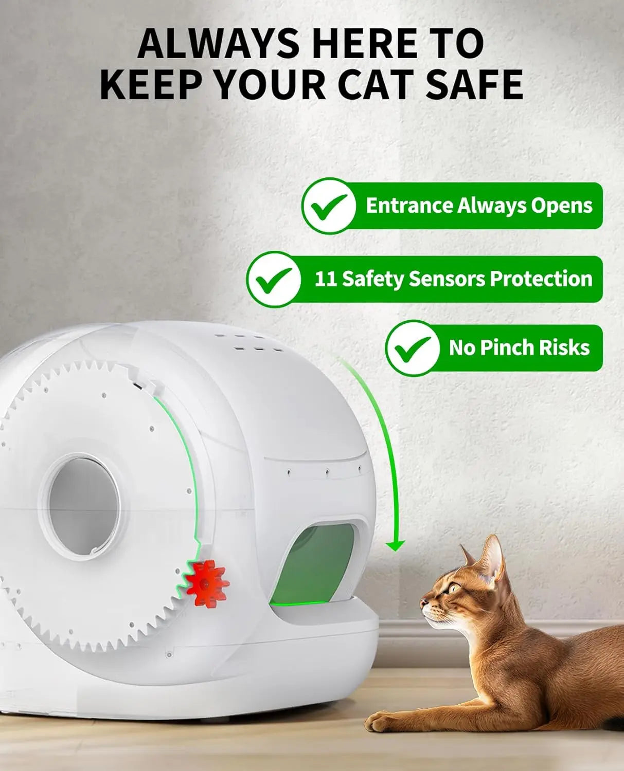 PuraMax 2 Automatic Self Cleaning Cat Litter Box With App Control Safety Sensors