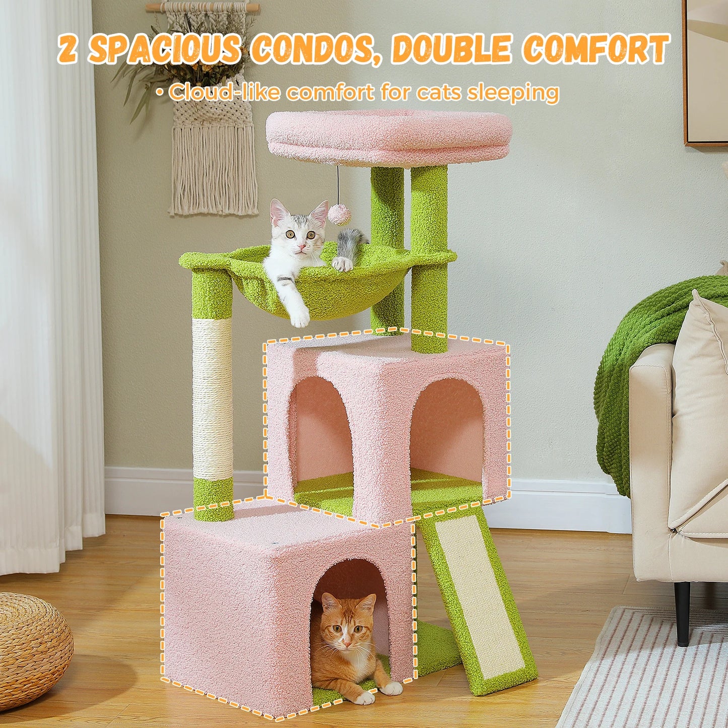 PAWZ Road Large Cat Tree Indoor Multi-Level Tower Condos