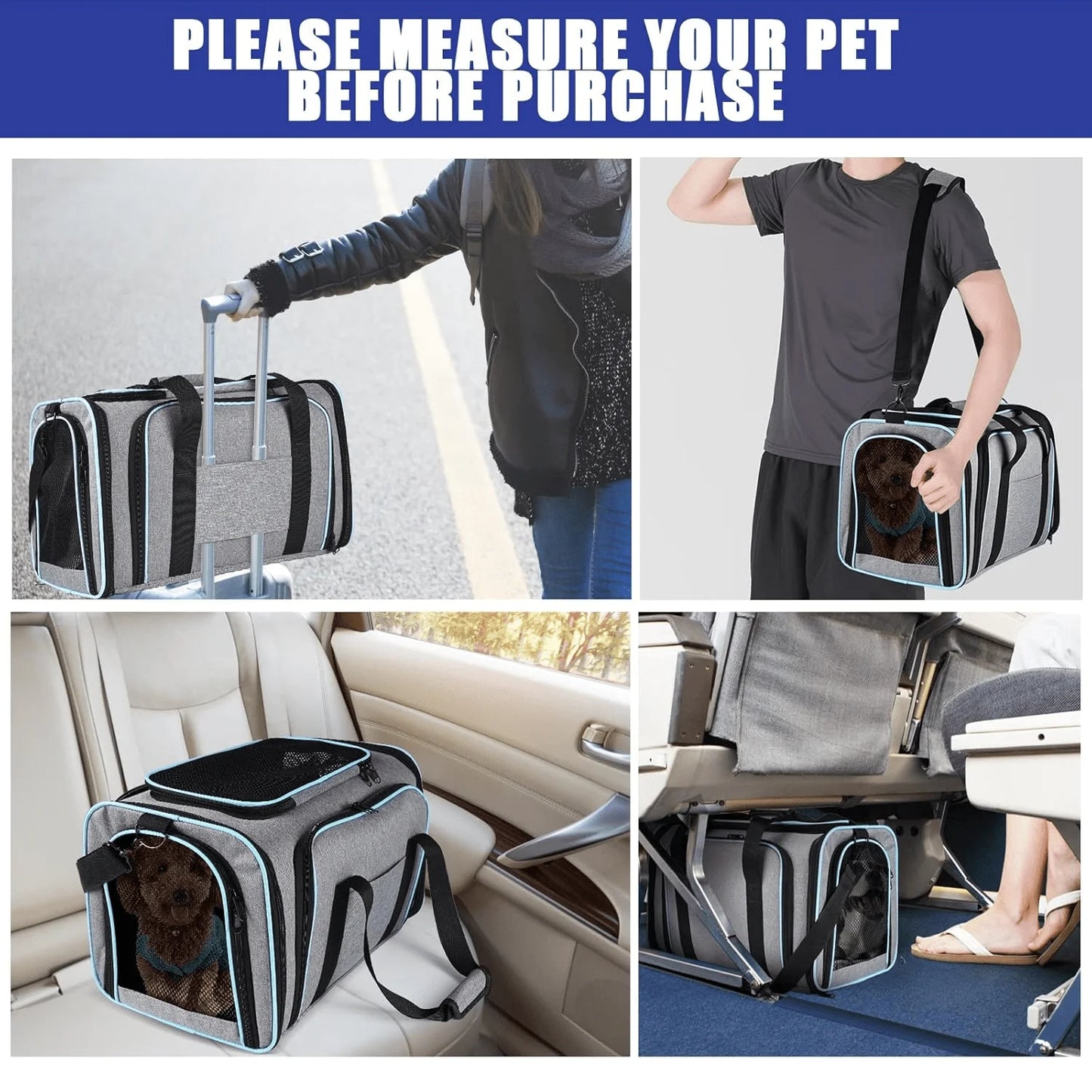Airline Approved Pet Carrier Backpack With Removable Fleece Pad